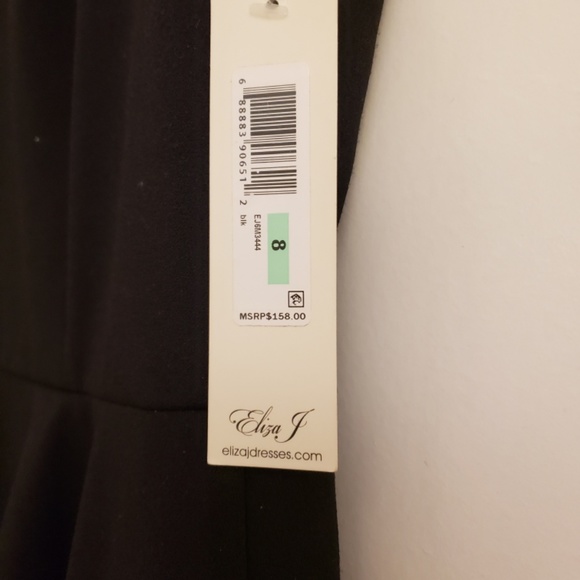 Eliza J Little Black Evening Cocktail Dress Size 8 - Picture 2 of 7